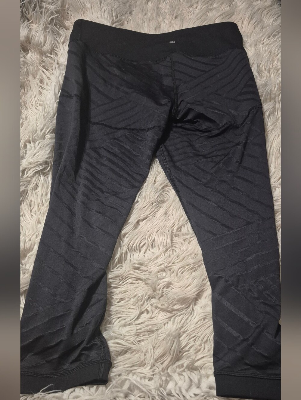 lululemon Black Textured Mesh Leggings